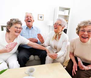 Seniors enjoying a game